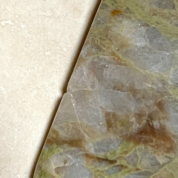 Natural Earthy Gogunjula Jasper Pendant, Large Genuine Green Gemstone Pendant - Picture 6 of 10